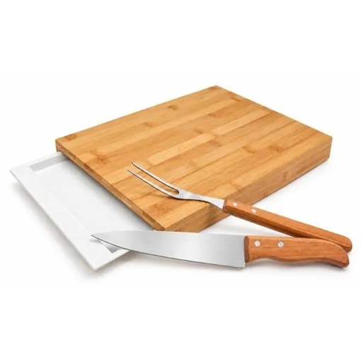 [MB-37063] CONJ. P / COZINHA EM BAMBU / MADEIRA / INOX / POLIPROPILENO - 4 PÇS