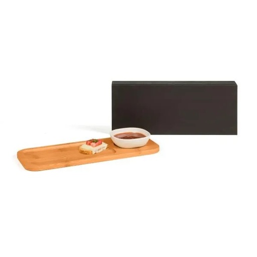 [PD-00663] PETISQUEIRA RETANGULAR COM TIGELA EM BAMBU / FIBRA DE BAMBU - 2 PÇS