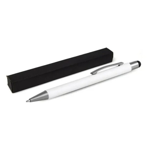 [CE-87000] CANETA ESFEROGRÁFICA EM ALUMÍNIO COM PONTA TOUCH - BRANCA