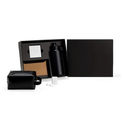 [KT-90494] KIT GARRAFA, FONE BLUETOOTH E NECESSAIRE - 3 PÇS