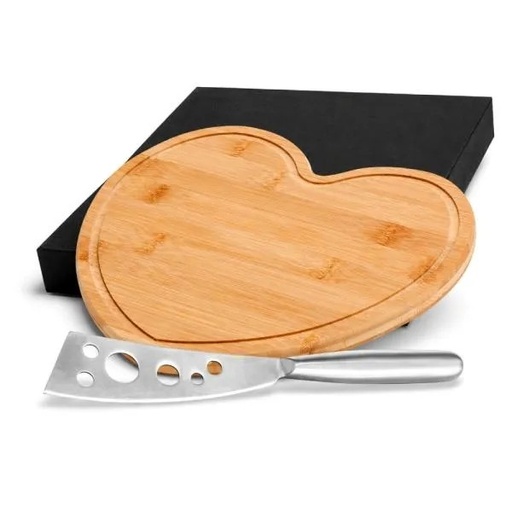 [PD-42283] CONJ. PARA QUEIJO EM BAMBU / INOX - 2 PÇS