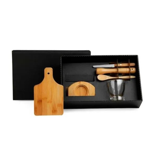 [KE-00463] KIT PARA CAIPIRINHA EM BAMBU/MADEIRA - 0,35 L - 6 PÇS