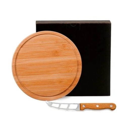 [PD-15073] CONJUNTO PARA QUEIJO EM BAMBU/MADEIRA/INOX - 2 PÇS