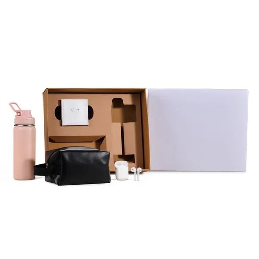 [KT-90535-BCO] KIT GARRAFA, NECESSAIRE E FONE - 3 PÇS