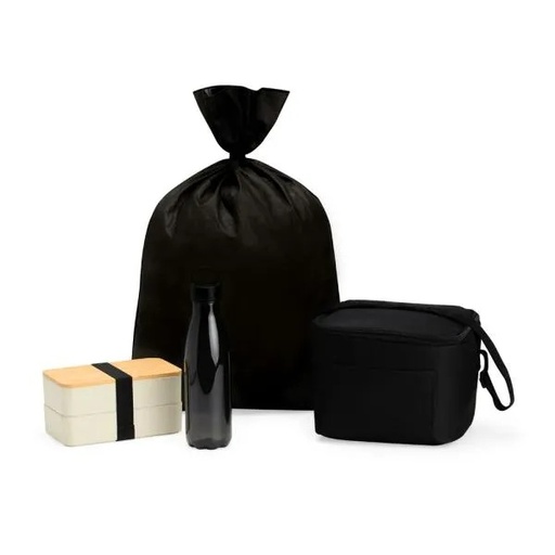 [KT-90486] KIT MARMITA DUPLA, BOLSA TÉRMICA E GARRAFA - 3 PÇS
