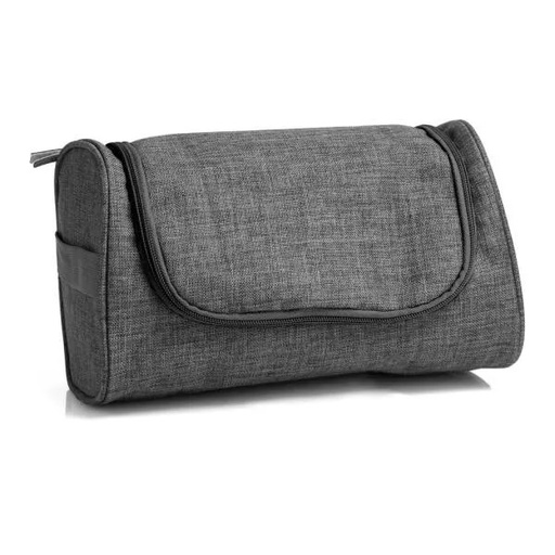 [MA-09102] NECESSAIRE EM POLIESTER 300D COM GANCHO MELANGE CINZA