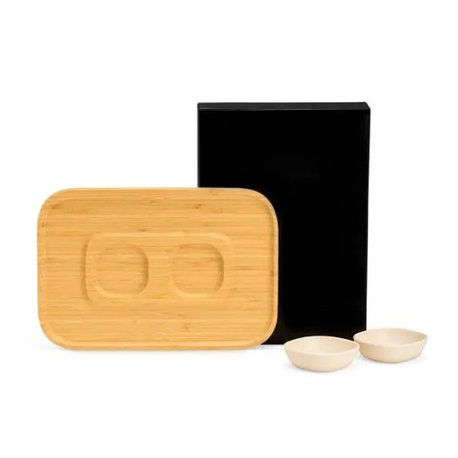[PD-00643] CONJ. PARA PETISCO EM BAMBU / FIBRA DE BAMBU - 3 PÇS