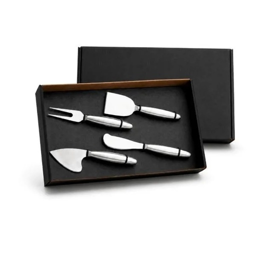 [CJ-00090] CONJUNTO DE FACAS PARA QUEIJOS EM AÇO INOX - 4 PÇS
