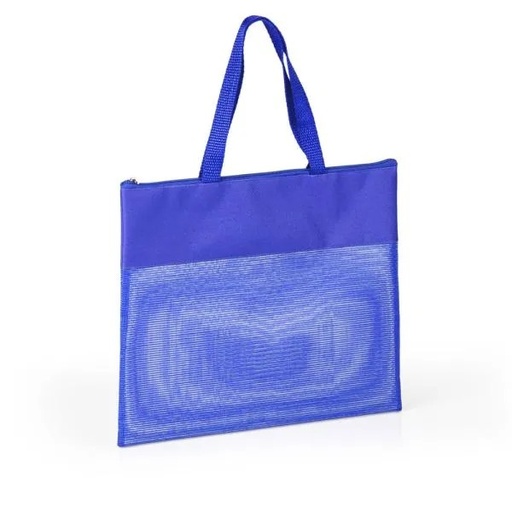 [CS-03023] SACOLA DE MÃO EM NYLON 600 E TELA SANET - AZUL