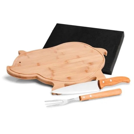 [MB-40063] CONJ. PARA COZINHA EM BAMBU / MADEIRA / INOX - 3 PÇS