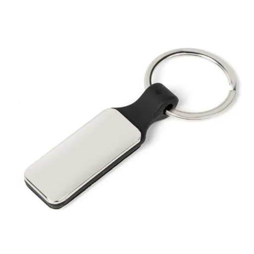 [CH-00651-900] CHAVEIRO EM METAL/PU - PRATA/PRETO