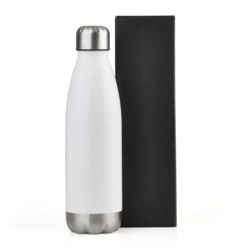 [IS-00760] GARRAFA COM TAMPA EM AÇO INOX - BRANCA - 750ML