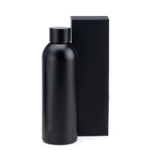 [IS-01501] GARRAFA EM INOX PAREDE DUPLA - PRETA - 500 ML