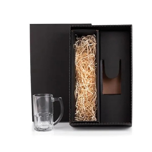 [VI-18341] CANECA DE VIDRO P/  CHOPP / CERVEJA - 340 ML - 1 PÇ - COM ESPAÇO PARA A GARRAFA