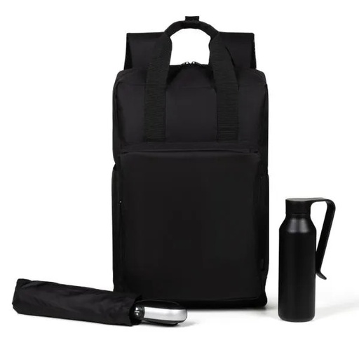 [KT-90583] KIT MOCHILA, GARRAFA E GUARDA-CHUVA - 3 PÇS