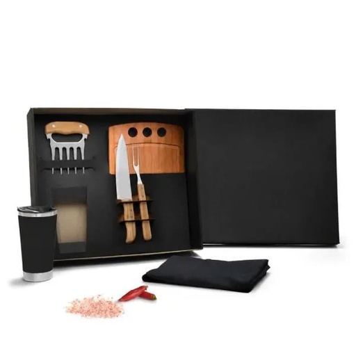 [KT-90303] KIT PARA CHURRASCO COM COPO TÉRMICO - 6 PÇS