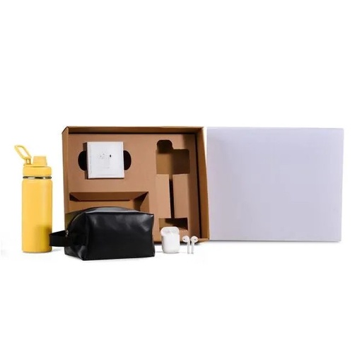 [KT-90531-BCO] KIT GARRAFA, NECESSAIRE E FONE - 3 PÇS