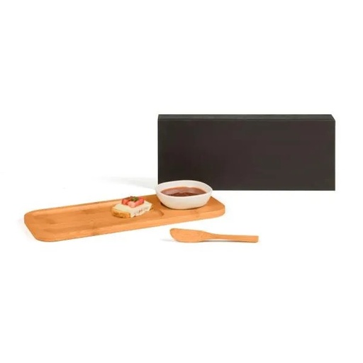 [PD-00653] CONJ. PARA PETISCO EM BAMBU / FIBRA DE BAMBU - 3 PÇS