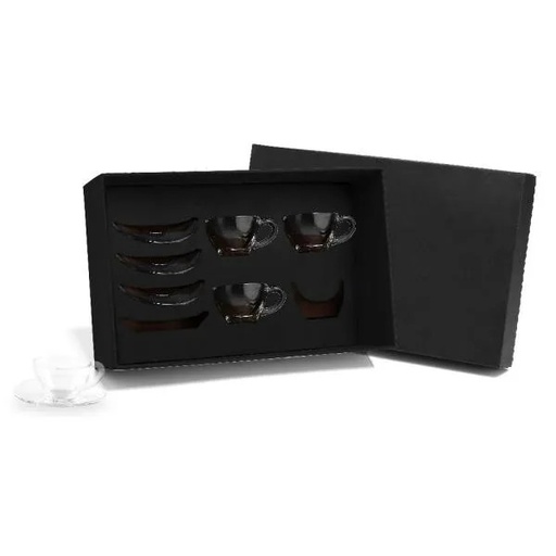 [CO-03094] JOGO DE XÍCARAS COM PIRES - 90 ML - 8 PÇS