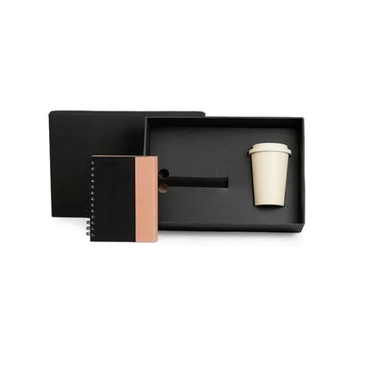 [KT-9019F] KIT CADERNO, CANETA E COPO - 3 PÇS