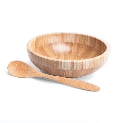 [CJ-02633] CUMBUCA EM BAMBU COM COLHER 18CM - 400ML