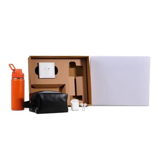 [KT-90534-BCO] KIT GARRAFA, NECESSAIRE E FONE - 3 PÇS