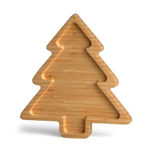 [PD-04053] PETISQUEIRA EM FORMATO DE PINHEIRO EM BAMBU - 24X22X2CM