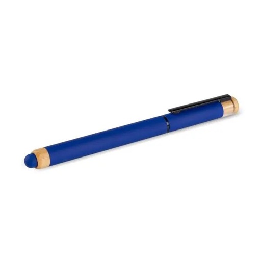 [CR-92003-900] CANETA ROLLER EM ALUMÍNIO RECICLADO /  BAMBU - AZUL