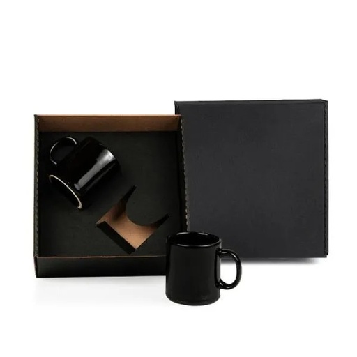 [CO-21271] KIT CANECAS EM CERÂMICA PRETA - 270ML