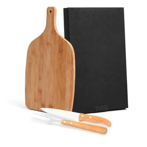 [MB-33063] CONJ. PARA COZINHA EM BAMBU / MADEIRA / INOX - 3 PÇS