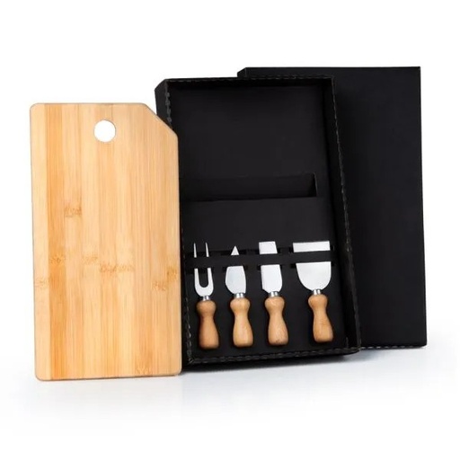 [KT-9032P] CONJ. TÁBUA E UTENSÍLIOS P/ QUEIJO - 5 PEÇAS