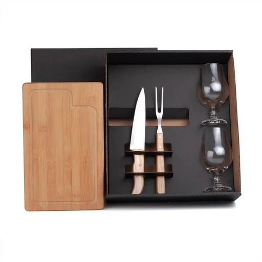 [KT-9044W] KIT PARA CHURRASCO COM COPOS - 5 PÇS