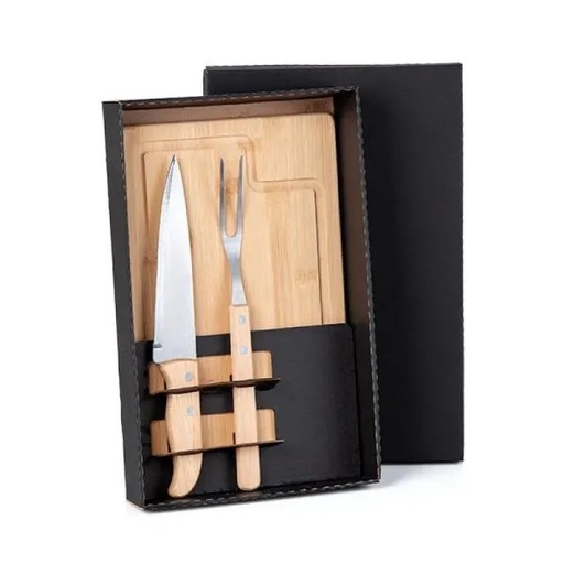 [ME-19066] KIT PARA CHURRASCO EM BAMBU/MADEIRA