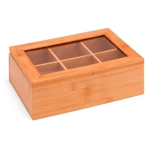 [CX-06513] CAIXA PARA CHÁS EM BAMBU / POLIESTIRENO