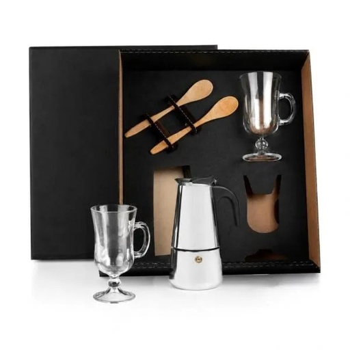 [KT-90592] KIT PARA CAFÉ COM CAFETEIRA ITALIANA - 5 PÇS