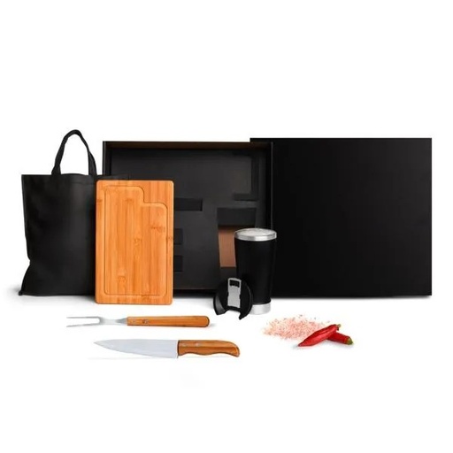 [KT-9061H] KIT PARA CHURRASCO/CERVEJA COM SACOLA - 5 PÇS