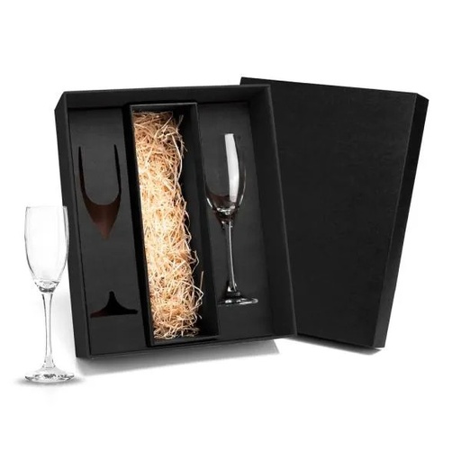[VI-18712] KIT DE TAÇAS DE VIDRO P/ CHAMPAGNE 190 ML - 2 PÇS