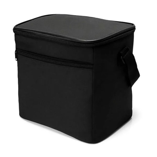 [MA-15151] BOLSA TÉRMICA PRETA EM POLYESTER 600D/PEVA - 27X20X25CM