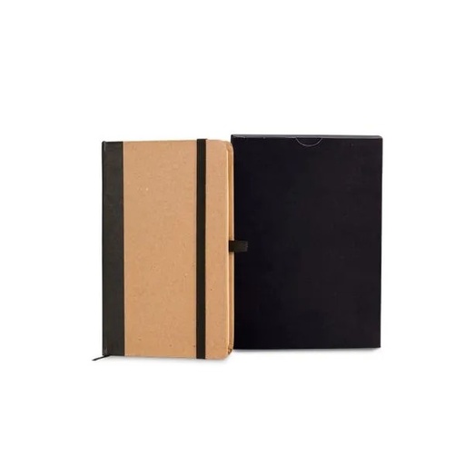 [LE-34071] CADERNETA S/ PAUTA - 9,5X15,5 CM - BEGE/PRETO