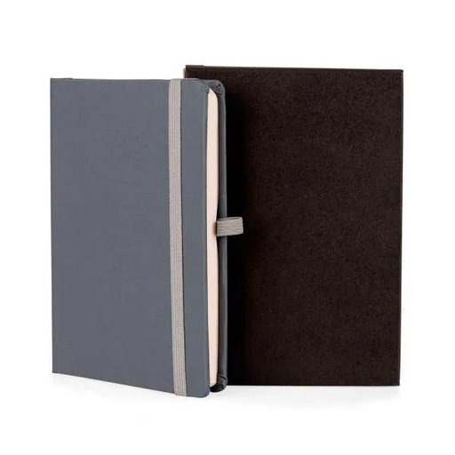 [LE-31372] CADERNETA S/ PAUTA CINZA - 14X21 CM