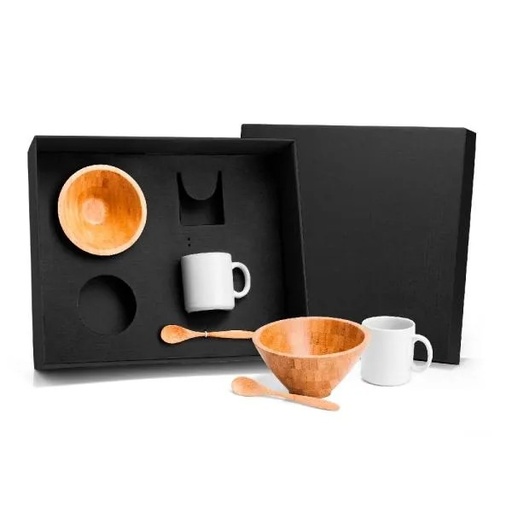 [KT-90113] KIT PARA CAFÉ DA MANHÃ EM BAMBU - 6 PÇS