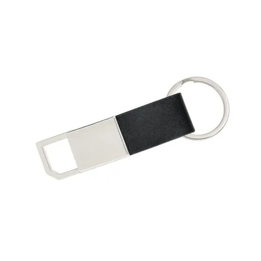 [CH-00321-900] CHAVEIRO EM METAL E MATERIAL SINTÉTICO PRETO COM DETALHE