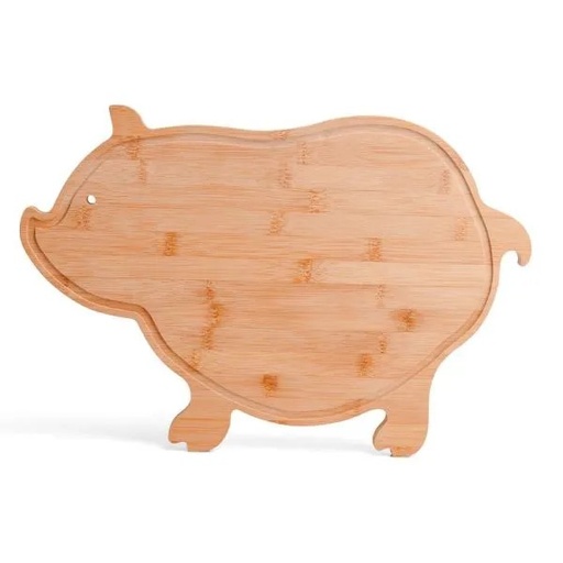 [TA-40003] TÁBUA EM BAMBU COM FORMATO DE PORCO
