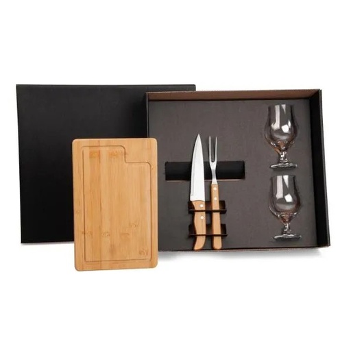 [KT-9015M] KIT CHURRASCO COM COPOS - 5 PÇS