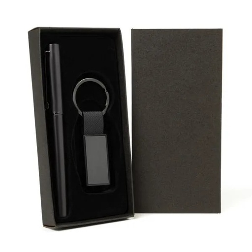 [CC-70728] CANETA ROLLER E CHAVEIRO EM METAL/PU