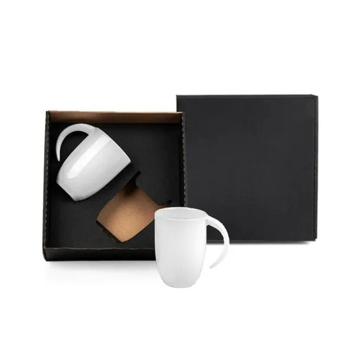 [CO-21350] KIT CANECAS EM CERÂMICA BRANCA - 350ML