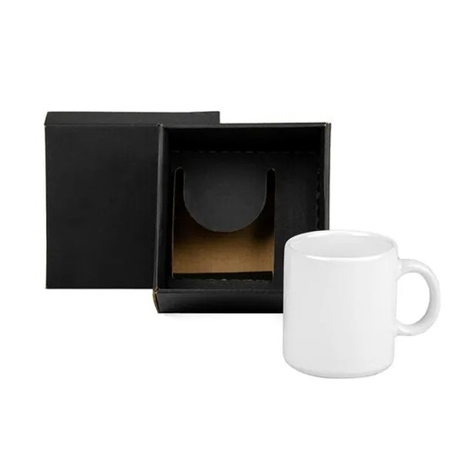 [CO-01270] CANECA EM CERÂMICA BRANCA 270 ML EM CAIXA COM ELÁSTICO