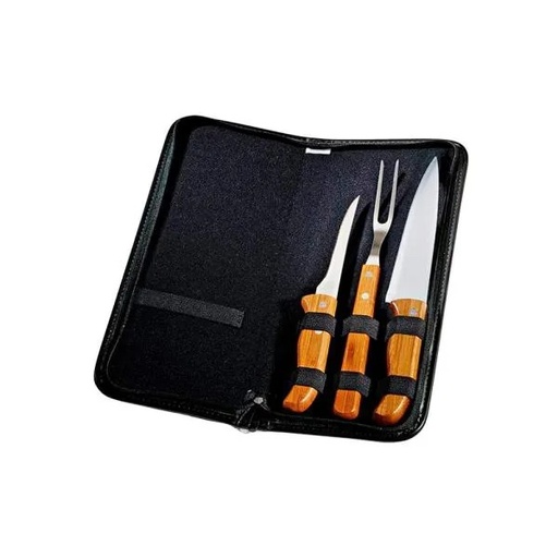 [PB-00103] CONJ.DE FACAS BAMBU / MADEIRA / INOX COM ESTOJO FRANKFURT- 4 PÇS