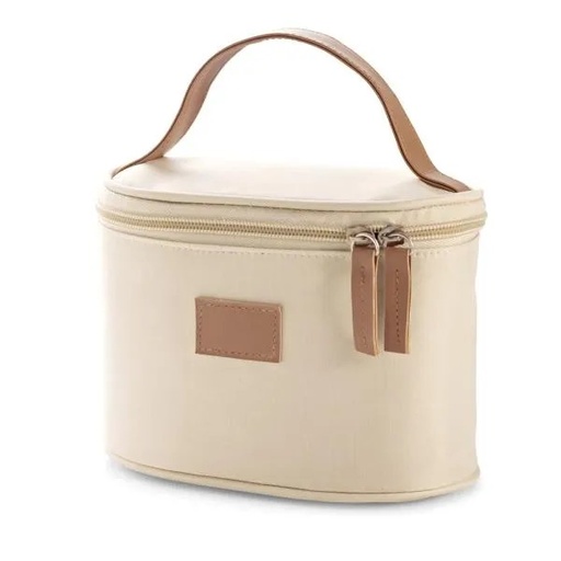 [MA-09610] BOLSA P/ COSMETICOS EM MICROFIBRA - BEGE - 18X12X10 CM