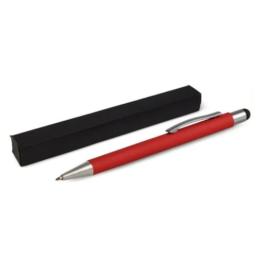 [CE-87004] CANETA ESFEROGRÁFICA EM ALUMÍNIO COM PONTA TOUCH - VERMELHA